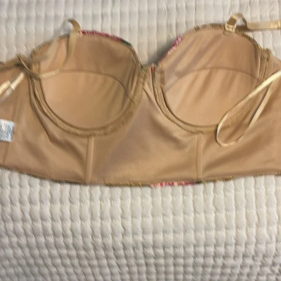 Blithe Los Angeles Floral Embroidered Bustier Top, Size Medium - Picture 7 of 9